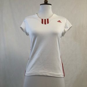 Adidas White Cap Sleeve Athletic Top